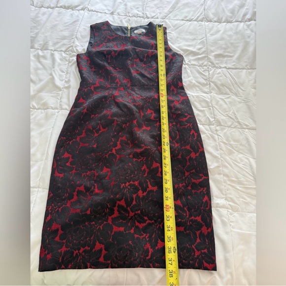 Calvin Klein Black and Red Floral Midi Dress - Picture 6 of 6